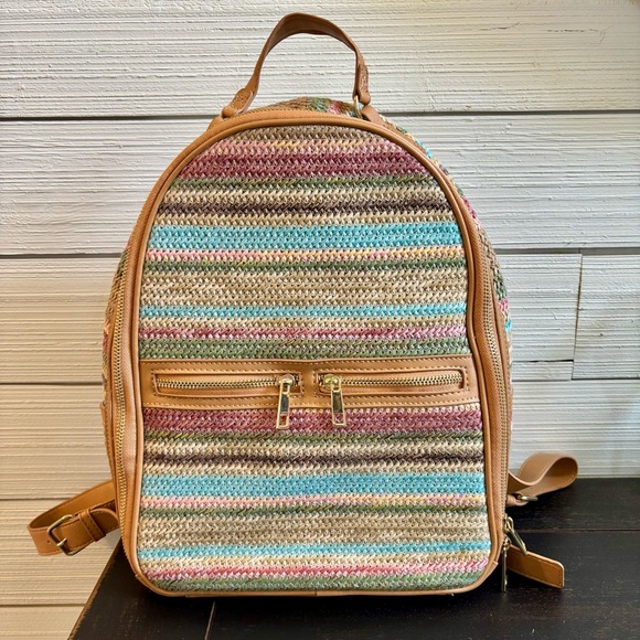 Tommy Bahama Woven Multi Color Stripe Adjustable Backpack - Picture 1 of 15
